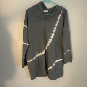 J. Jill Pure Gray Tie-Dye Hoodie